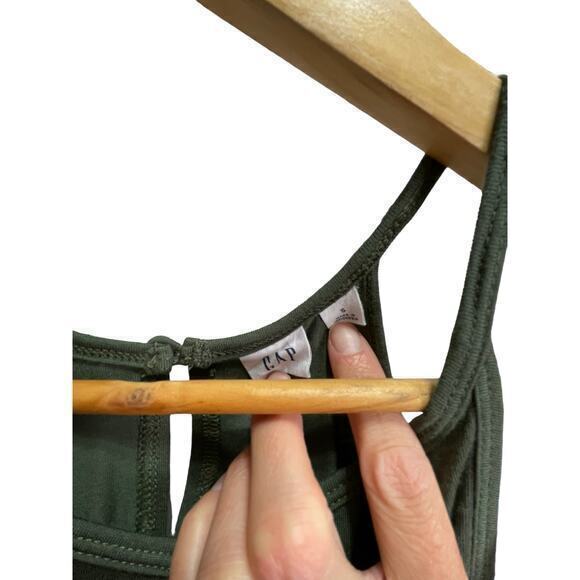 Gap Halter-Neck Wide Leg, Drawstring Waist, Olive Sage Green Jumpsuit‎ - Picture 5 of 13